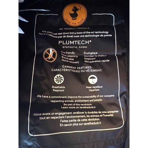 Save The Duck Womens Ultra Light Puffer Vest Plumtech Synthetic Black Medium - Picture 6 of 8